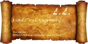 Lukácsi Leander névjegykártya